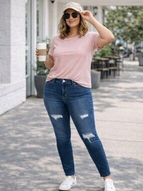 Old Navy Rockstar Super Skinny Jeans Size 14 Mid Rise Stretch Distressed